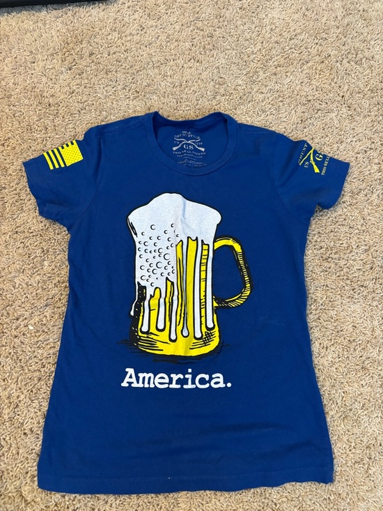 Grunt Style Tops - Grunt style size small shirt, blue&yellow in color